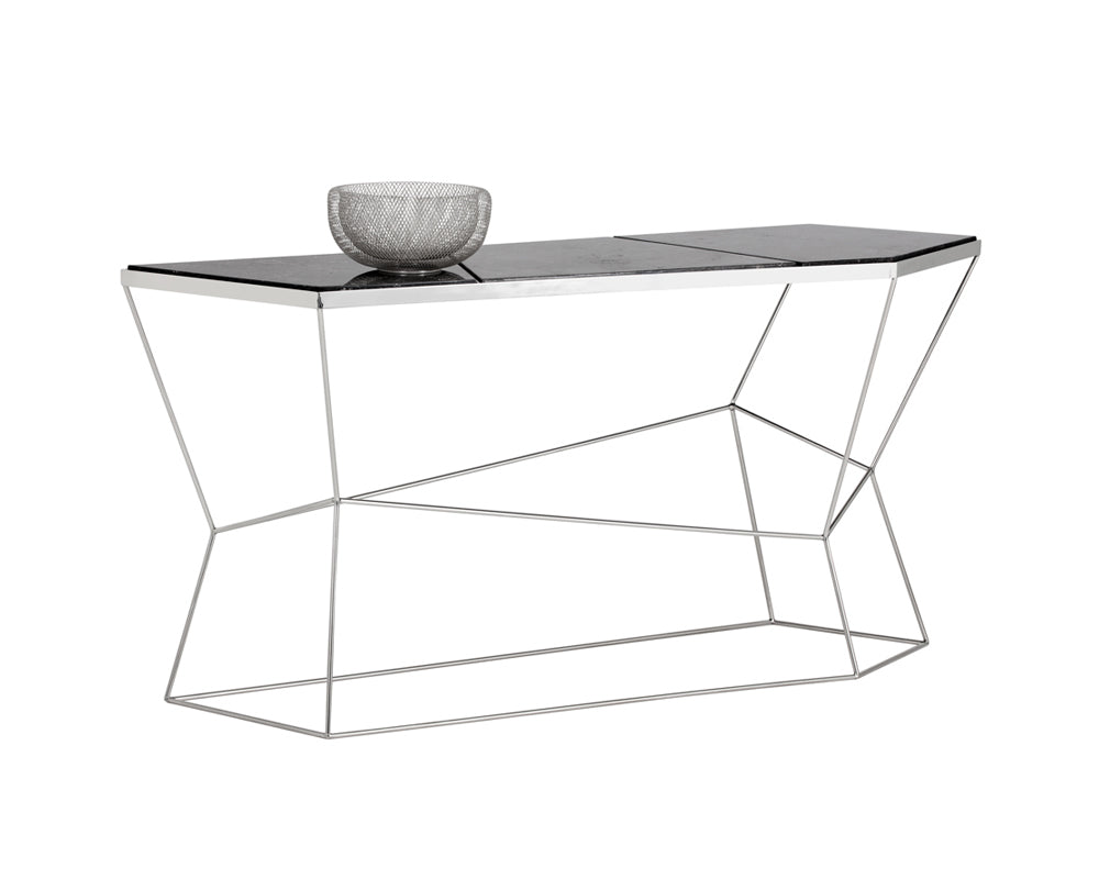 Sunpan Nathaniel Console Table - Grey Marble