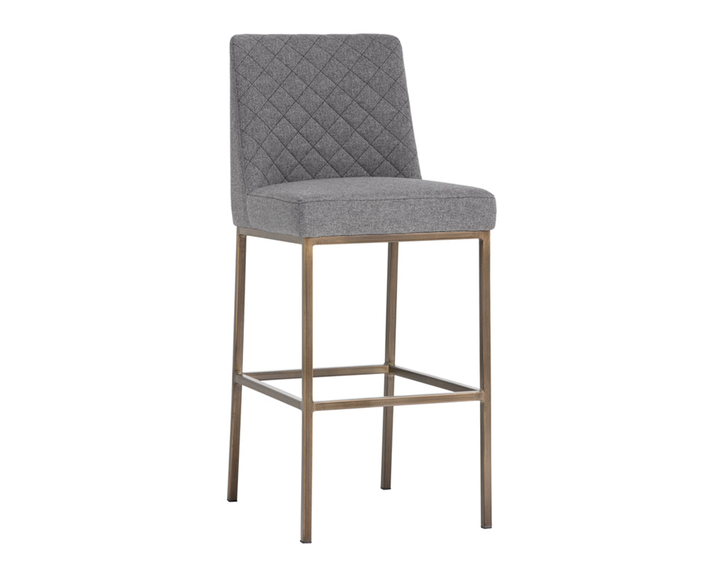 Sunpan Leighland Barstool - Dark Grey / Overcast  Grey / Coal Black / Havana Dark Brown
