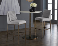 Sunpan Leighland Barstool - Dark Grey / Overcast  Grey / Coal Black / Havana Dark Brown