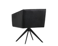 Sunpan Phoenix Swivel Dining Armchair - Coal Black
