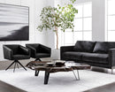 Sunpan Phoenix Swivel Dining Armchair - Coal Black