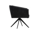Sunpan Phoenix Swivel Dining Armchair - Coal Black