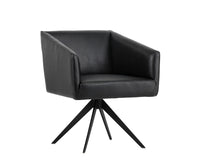 Sunpan Phoenix Swivel Dining Armchair - Coal Black