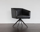 Sunpan Phoenix Swivel Dining Armchair - Coal Black
