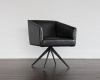 Sunpan Phoenix Swivel Dining Armchair - Coal Black