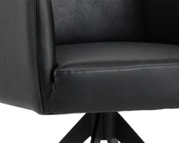 Sunpan Phoenix Swivel Dining Armchair - Coal Black