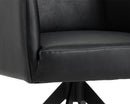 Sunpan Phoenix Swivel Dining Armchair - Coal Black