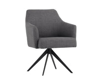 Sunpan Sydney Swivel Dining Armchair In Coastal Grey/Midnight Blue