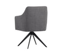 Sunpan Sydney Swivel Dining Armchair In Coastal Grey/Midnight Blue
