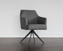 Sunpan Sydney Swivel Dining Armchair In Coastal Grey/Midnight Blue