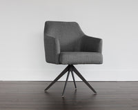 Sunpan Sydney Swivel Dining Armchair In Coastal Grey/Midnight Blue