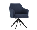 Sunpan Sydney Swivel Dining Armchair In Coastal Grey/Midnight Blue