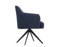 Sunpan Sydney Swivel Dining Armchair In Coastal Grey/Midnight Blue