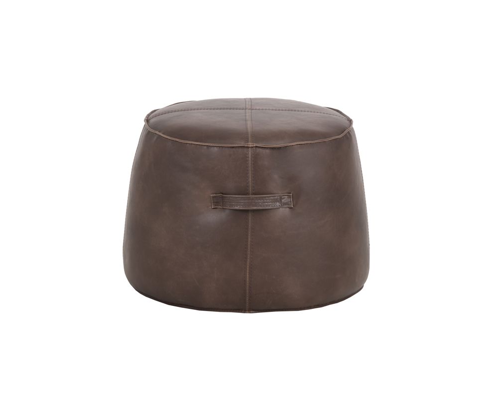 Sunpan Mitchell Ottoman - Havana Dark Brown / Tobacco Tan / Merino Cotton / Overcast Grey