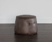 Sunpan Mitchell Ottoman - Havana Dark Brown / Tobacco Tan / Merino Cotton / Overcast Grey