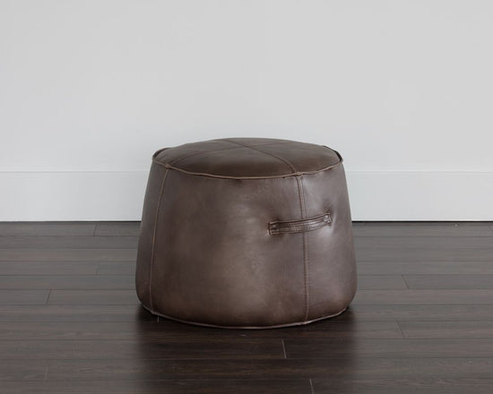 Sunpan Mitchell Ottoman - Havana Dark Brown / Tobacco Tan / Merino Cotton / Overcast Grey