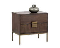 Sunpan Jade Nightstand - Antique Brass and Dark Mango/Antique Silver and Ash Grey