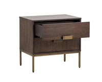 Sunpan Jade Nightstand - Antique Brass and Dark Mango/Antique Silver and Ash Grey