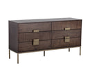 Sunpan Jade Dresser - Antique Brass In Dark Mango/Ash Grey