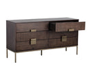 Sunpan Jade Dresser - Antique Brass In Dark Mango/Ash Grey