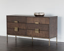 Sunpan Jade Dresser - Antique Brass In Dark Mango/Ash Grey