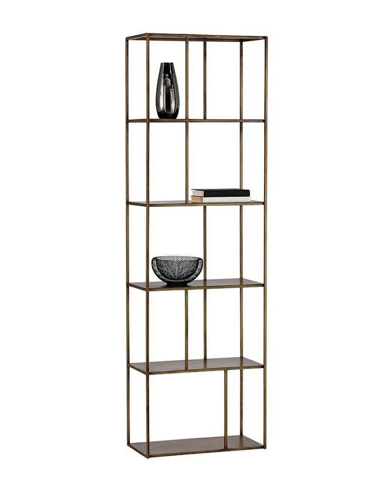 Sunpan Eiffel Bookcase - Small - Antique Brass / Black