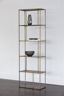 Sunpan Eiffel Bookcase - Small - Antique Brass / Black