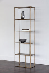 Sunpan Eiffel Bookcase - Small - Antique Brass / Black