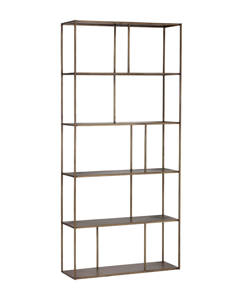 Sunpan Eiffel Bookcase - Large - Antique Brass/Black