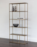 Sunpan Eiffel Bookcase - Large - Antique Brass/Black