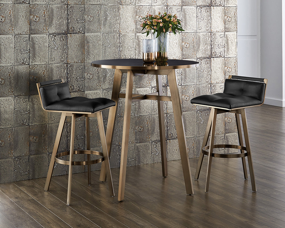 Sunpan Arizona Swivel Barstool - Castillo Black/Castillo Cream
