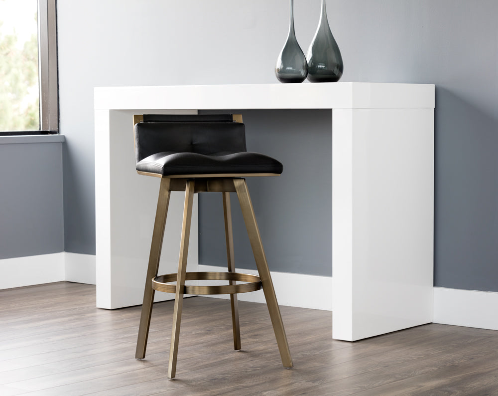Sunpan Arizona Swivel Barstool - Castillo Black/Castillo Cream