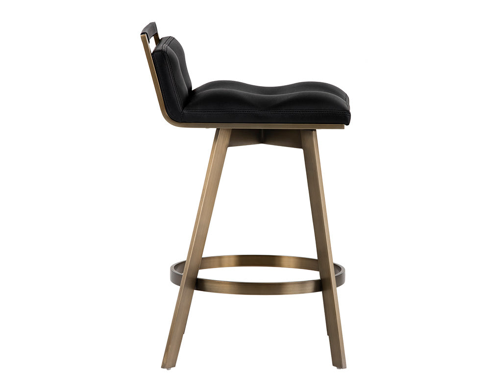 Sunpan Arizona Swivel Counter Stool - Castillo Black/Castillo Cream
