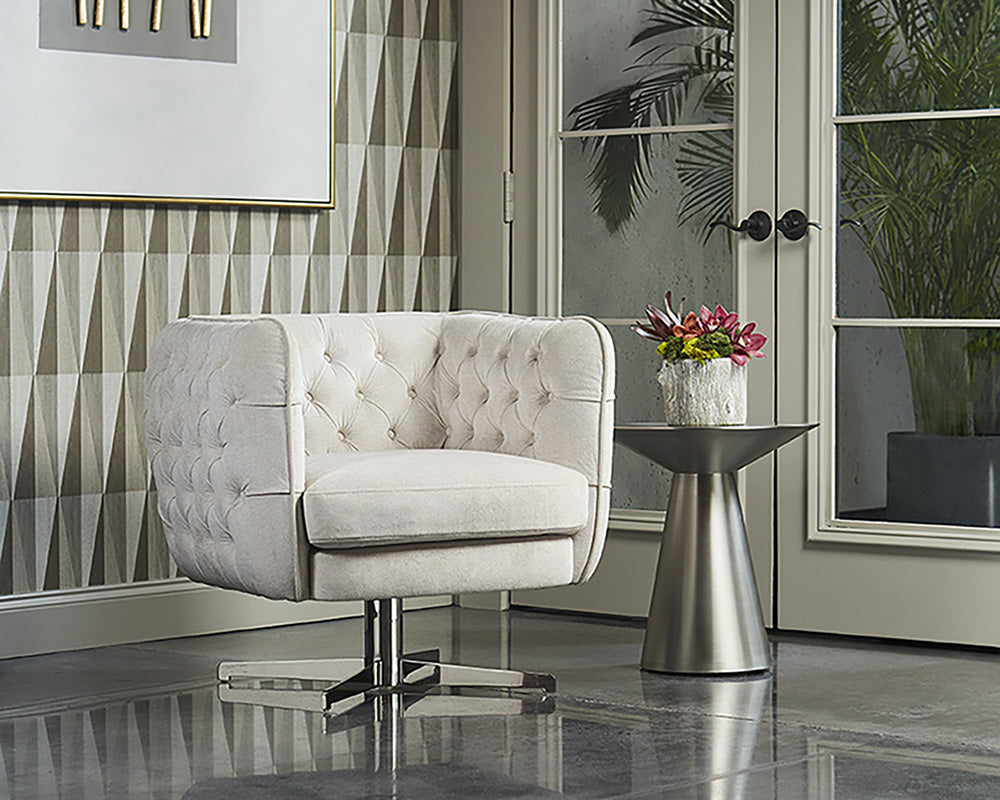 Sunpan Carmel Side Table - Stainless Steel/Yellow Gold