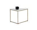 SUNPAN Tribute End Table - White Marble, Brown Marble
