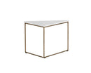 SUNPAN Tribute End Table - White Marble, Brown Marble