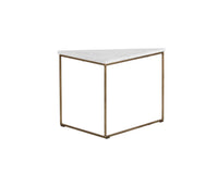 SUNPAN Tribute End Table - White Marble, Brown Marble