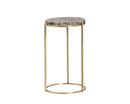 Sunpan Tillie End Table - Brass and Natural Agate Stone/Stainless Steel and Black Agate Stone