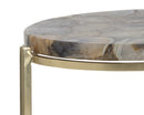 Sunpan Tillie End Table - Brass and Natural Agate Stone/Stainless Steel and Black Agate Stone