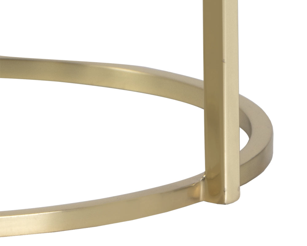 Sunpan Tillie End Table - Brass and Natural Agate Stone/Stainless Steel and Black Agate Stone