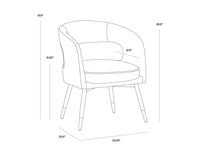 Sunpan Baily Dining Armchair in Hemingway Marble