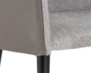 Sunpan Asher Dining Armchair - Abbington Black and Napa Black/Flint Grey and Napa Taupe/Sparrow Grey and Napa Black