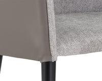 Sunpan Asher Dining Armchair - Abbington Black and Napa Black/Flint Grey and Napa Taupe/Sparrow Grey and Napa Black