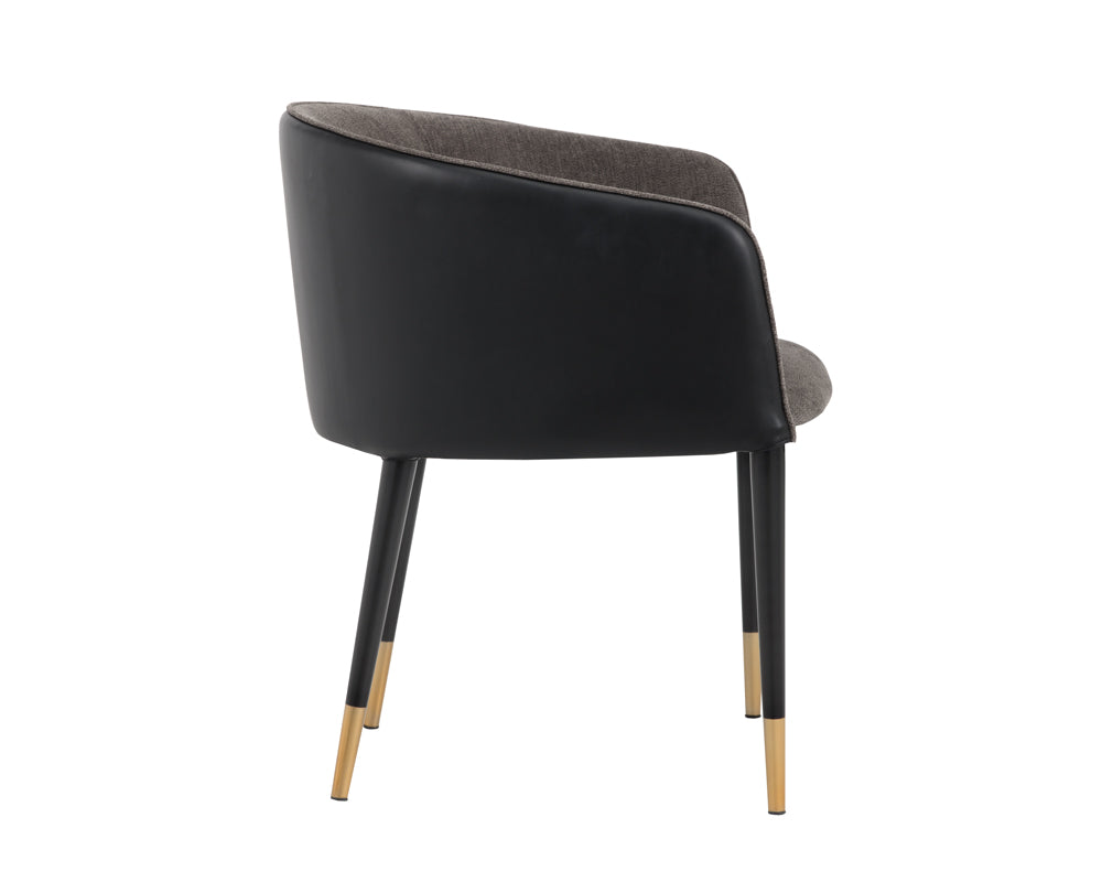 Sunpan Asher Dining Armchair - Abbington Black and Napa Black/Flint Grey and Napa Taupe/Sparrow Grey and Napa Black