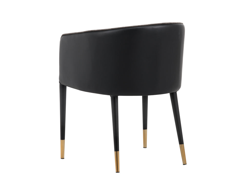 Sunpan Asher Dining Armchair - Abbington Black and Napa Black/Flint Grey and Napa Taupe/Sparrow Grey and Napa Black