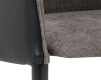 Sunpan Asher Dining Armchair - Abbington Black and Napa Black/Flint Grey and Napa Taupe/Sparrow Grey and Napa Black