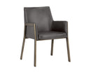 Sunpan Bernadette Dining Armchair - Bravo Admiral/Bravo Black/Bravo Cognac/Kendall Grey