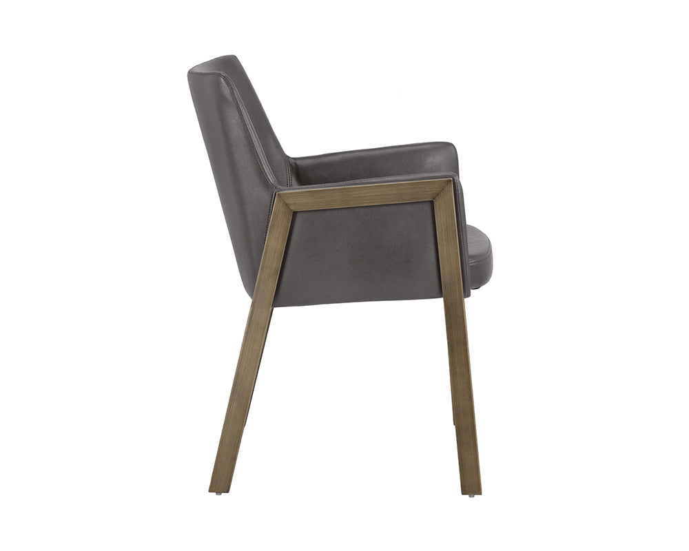Sunpan Bernadette Dining Armchair - Bravo Admiral/Bravo Black/Bravo Cognac/Kendall Grey