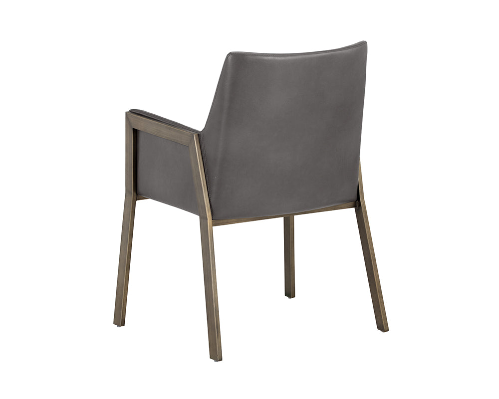 Sunpan Bernadette Dining Armchair - Bravo Admiral/Bravo Black/Bravo Cognac/Kendall Grey
