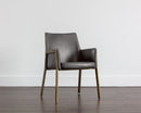 Sunpan Bernadette Dining Armchair - Bravo Admiral/Bravo Black/Bravo Cognac/Kendall Grey